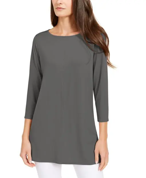 Alfani Boat-Neck 3/4-Sleeve Tunic, S