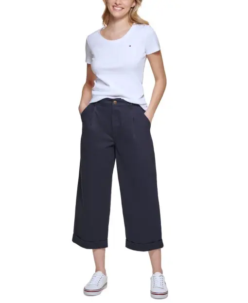 Tommy Hilfiger Wide-Leg Chino Pants 8