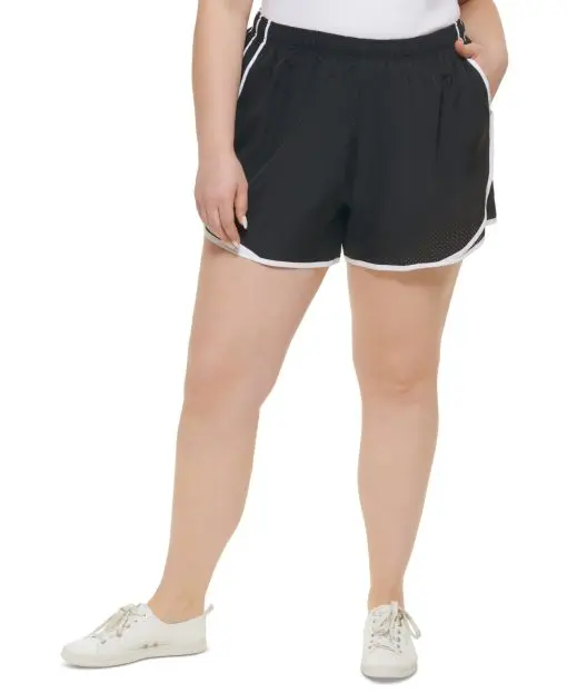 Calvin Klein Performance Plus Size Smocked-Waist Shorts 3x