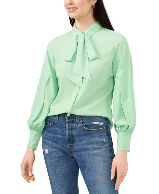 Riley & Rae Women's Camille Tie Neck Work Blouse XXS