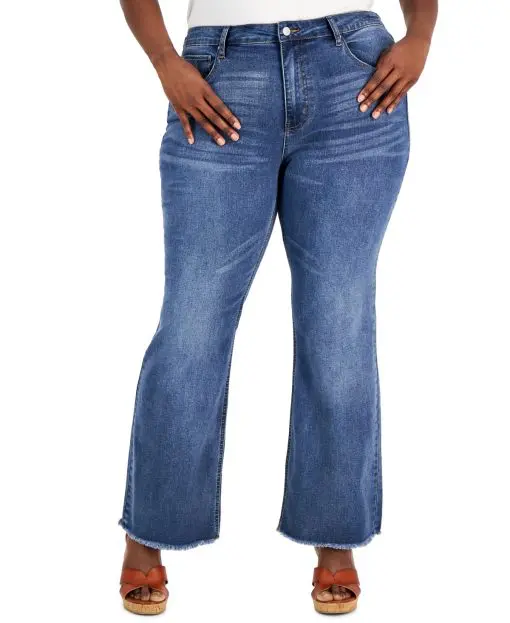 Tinseltown Women's Plus High Rise Stretch Flare Jeans 24W