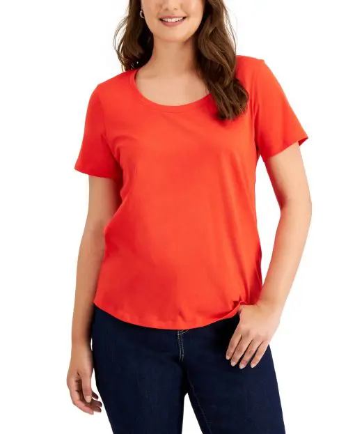 Style & Co Women's Classic Cotton T-Shirt,  S