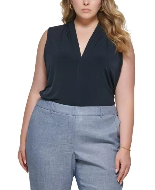 Calvin Klein Plus Size Sleeveless V-Neck Top 3X