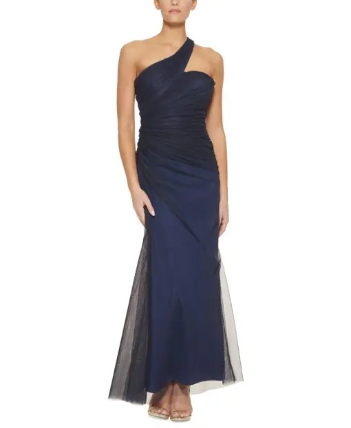 DKNY Women's Tulle Long Evening Dress  14