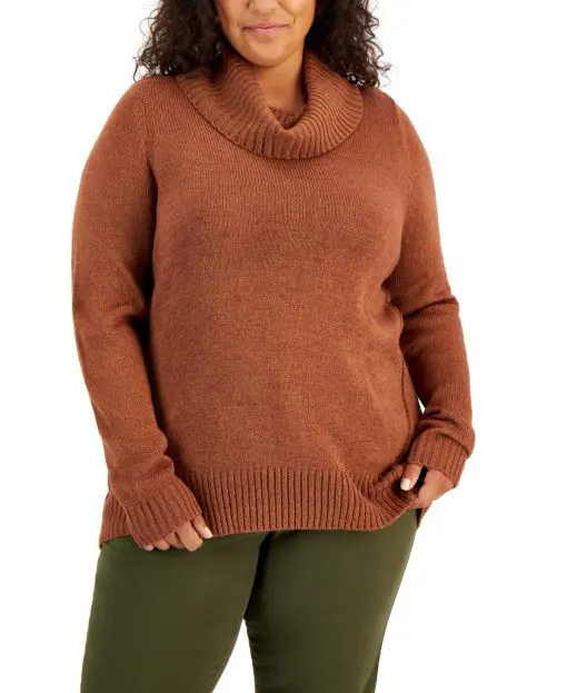 Karen Scott Plus Size Cowlneck Sweater, Created for Macy's - Autumn Marl 2X