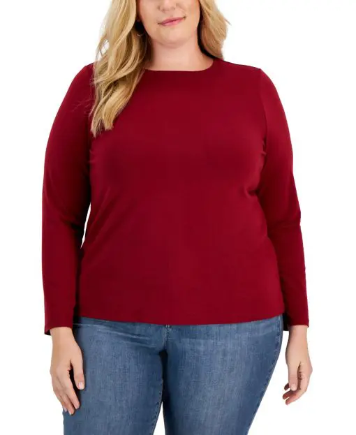 Style & Co Plus Size Long-Sleeve T-Shirt, 3X