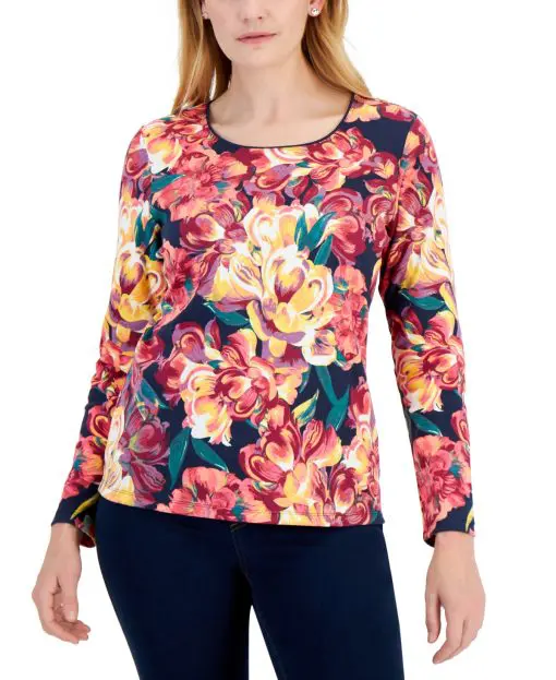 Karen Scott Women's Autumn Dream Top L