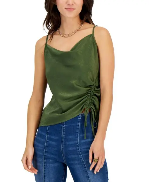 INC Women's Side-Ruched Camisole, - Costa Green S