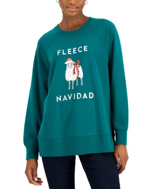 Style & Co Holiday Graphic Sweatshirt,  S