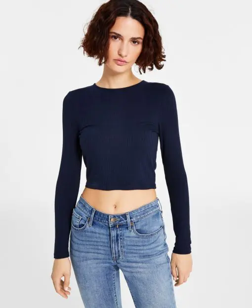 Tommy Jeans Womens Cut-Out Cropped Pullover Top S/P