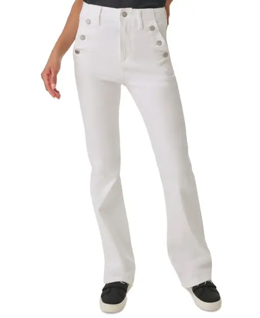 Karl Lagerfeld Paris Women's Signature Sailor Denim Pants - White/ Denim 16