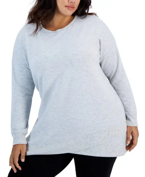 ID Ideology Plus Size Crossover-Hem Sweatshirt, 3X