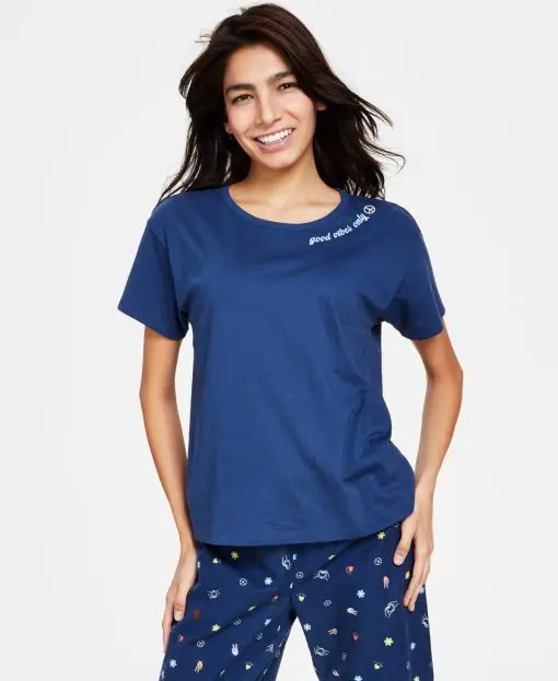 Jenni Women's Short-Sleeve Graphic-Print Sleep Tee, XS