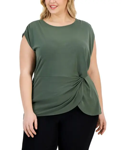 Alfani Plus Size Twisted Top, 2X