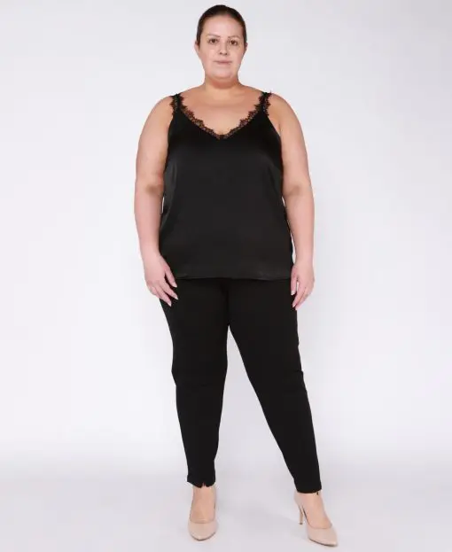 Black Tape Plus Size Lace-Trim V-Neck Camisole 2X