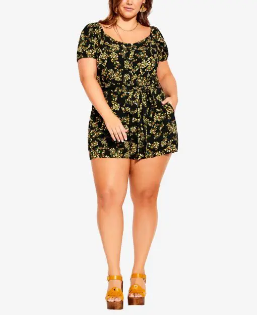 City Chic Trendy Plus Size Sorrento Floral Romper XXL