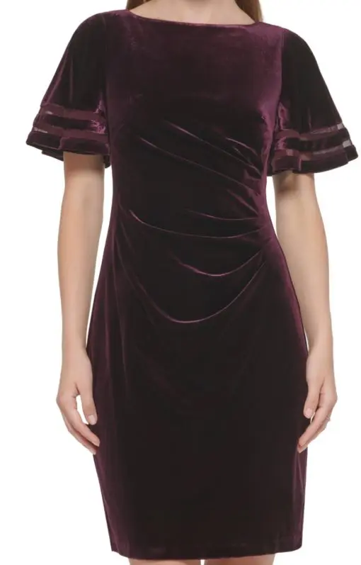 Jessica Howard Women's Velvet MIDI Cocktail and Party Dress 12