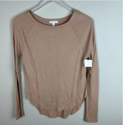 Abound | Tan Solid Thermal Crewneck Shirt S