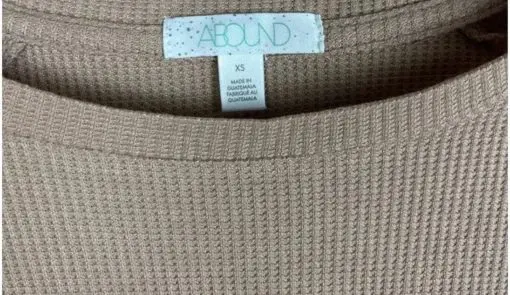 Abound | Tan Solid Thermal Crewneck Shirt S - Image 3