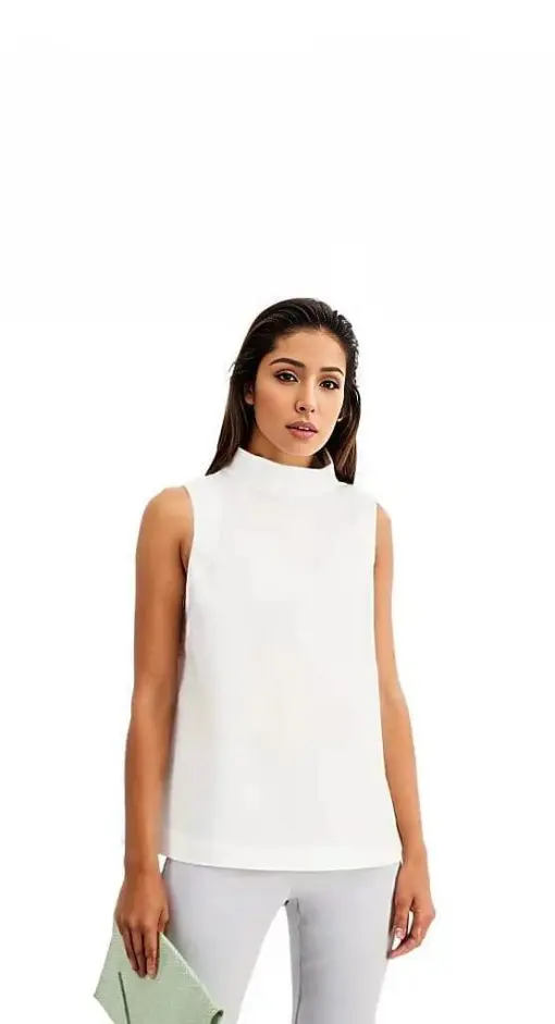 Alfani Womens Poplin Sleeveless Tunic Top White XL