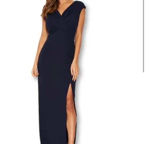 AX Paris Women's Wrap V-Neck Slit Maxi Dress Size 4