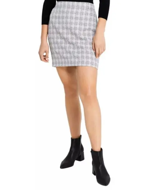 Bar III Women's Tweed Pencil Skirt, Bar White Combo SIZE10 - Image 2