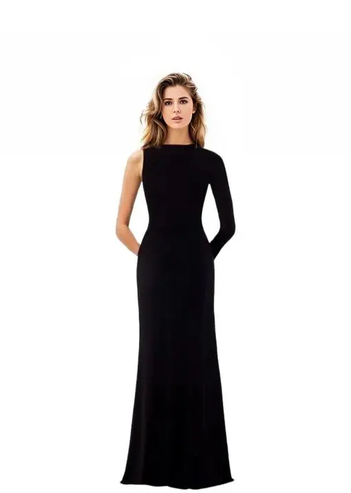 Betsy & Adam Womens Asymmetrical Gown Black Size 8 - Image 2