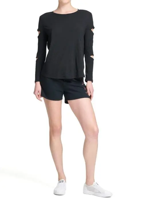 DKNY Women's Long Sleeve Cut Outs Top M