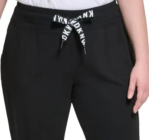 DKNY Women's Plus Size Sport Metallic Logo Everyday Jogger - Image 2