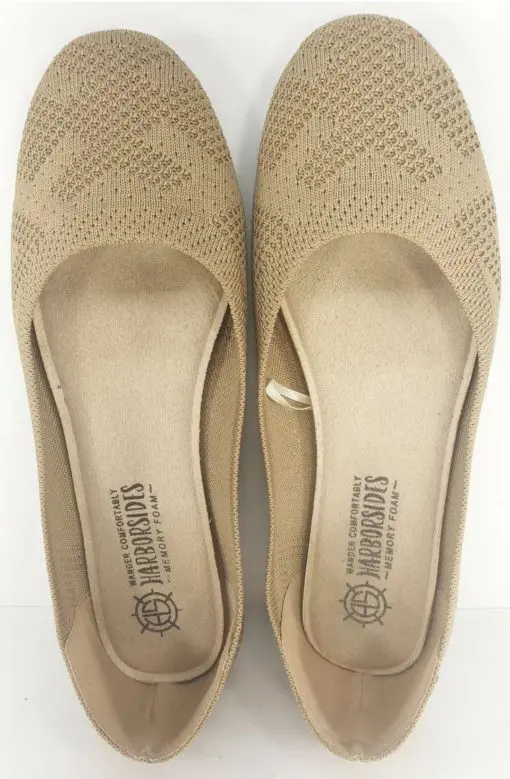 Harborsides Women's  Stretch Brown Slip On Comfort Shoes Flats Memory Foam Insoles 8