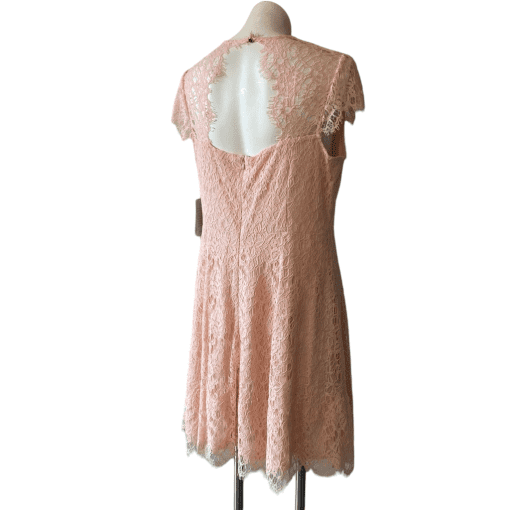 Julia Jordan | Peach Lace Summer Cap Sleeve Knee Length Keyhole Back Dress 6 - Image 2