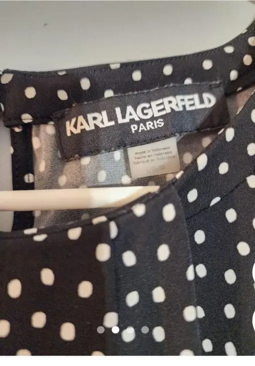 Karl Lagerfeld Women's Black and White Blouse - Image 2