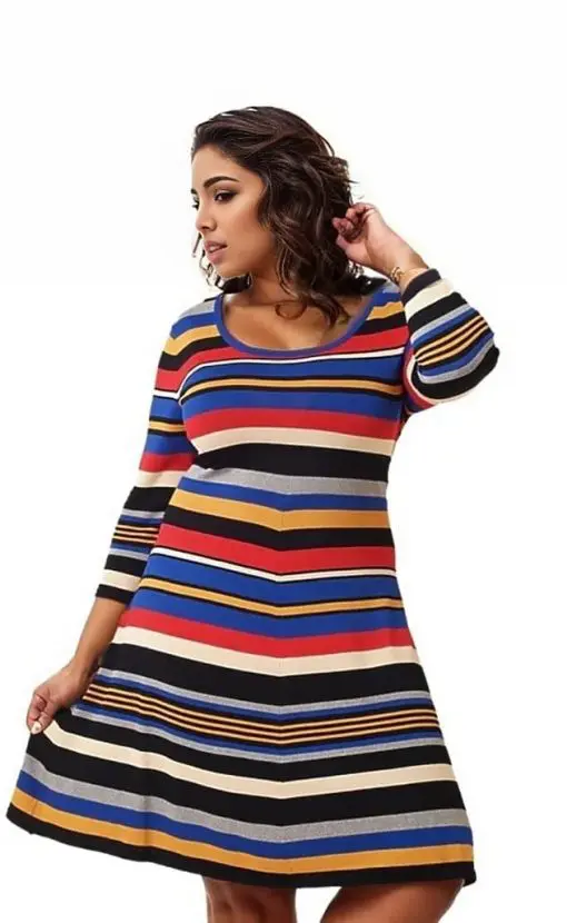 Mare Pour Toi Striped Fit & Flare Dress sz 12/14