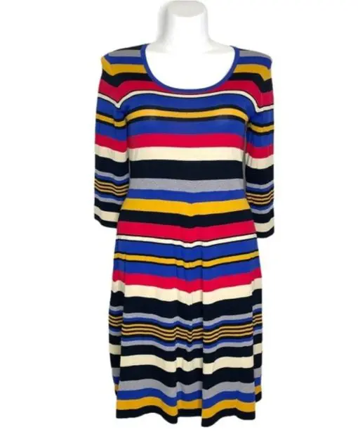 Mare Pour Toi Striped Fit & Flare Dress sz 12/14 - Image 2