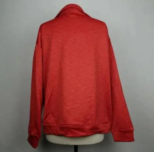 Nanette Lepore Play Size Small Cranberry Red Collared Pullover Ahletic Sweater - Image 2