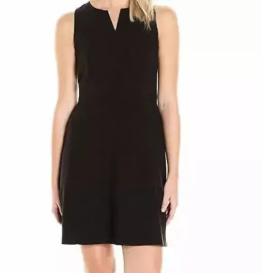 NWT kensie Women's Stetch Cepe Dress, Black Size M.