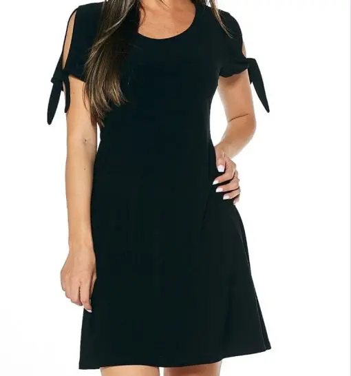 Petite MSK Short Tie Sleeve Solid Shift Dress PS - Image 2