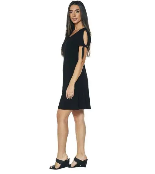 Petite MSK Short Tie Sleeve Solid Shift Dress PS - Image 4