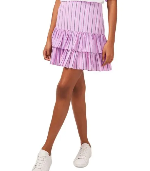 Riley & Rae Women's Striped Pull-on Skirt - Lilac Petal. Size S