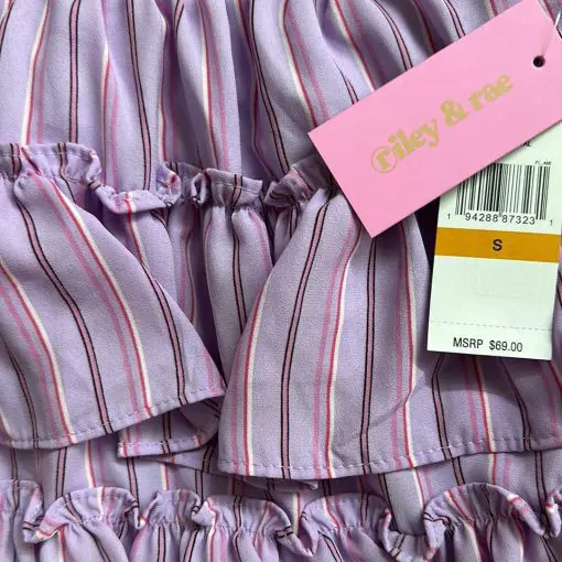 Riley & Rae Women's Striped Pull-on Skirt - Lilac Petal. Size S - Image 2