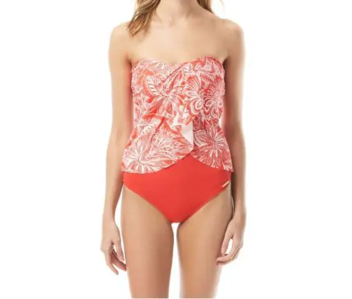 Vince Camuto Draped Bandeau Tankini Top