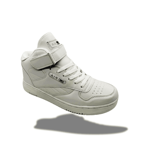 Men's High-Top Air Cushion Sneakers – Lightweight Athletic Shoes | White & Black, Sizes 6.5–12