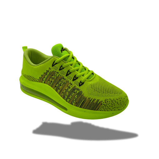 Men's Neon Green Athletic Sneakers - Vibrant Style with Air-Cushion Sole for Ultimate Comfort