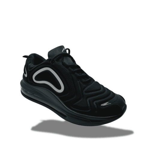 Men's Black Reflective Athletic Sneakers - Sleek Design with Cushioned Air Sole