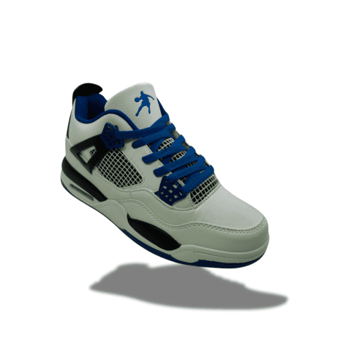 Men's White and Blue Basketball Athletic Sneakers - Comfortable, Durable, and Stylish Sports Footwear