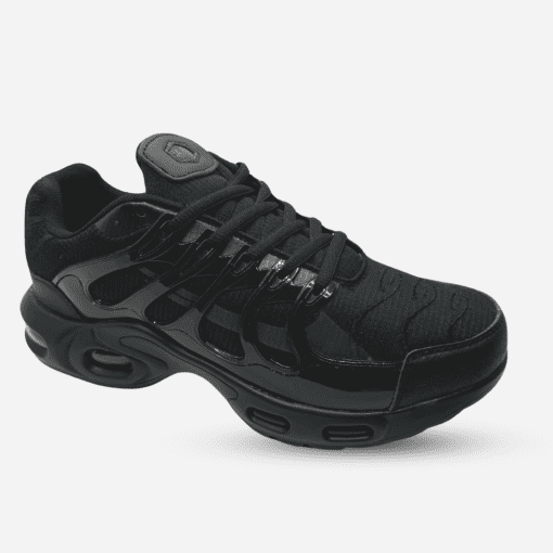 Men's All-Black Athletic Sneakers - Sleek Design with Air-Cushioned Sole for Ultimate Comfort and Style