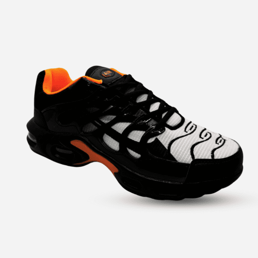 Men's Black & Orange Athletic Sneakers – Bold Style with High-Traction Sole for Superior Grip