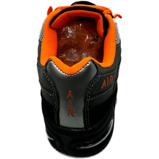 Men's Athletic Sneakers with Air-Cushioning and Neon Accents - Black & Orange - Image 3