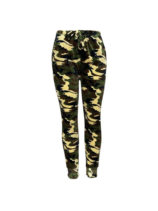 Women's Camo Print Drawstring Jogger Pants - High Waist, Relaxed Fit, Camouflage Pattern - Image 3