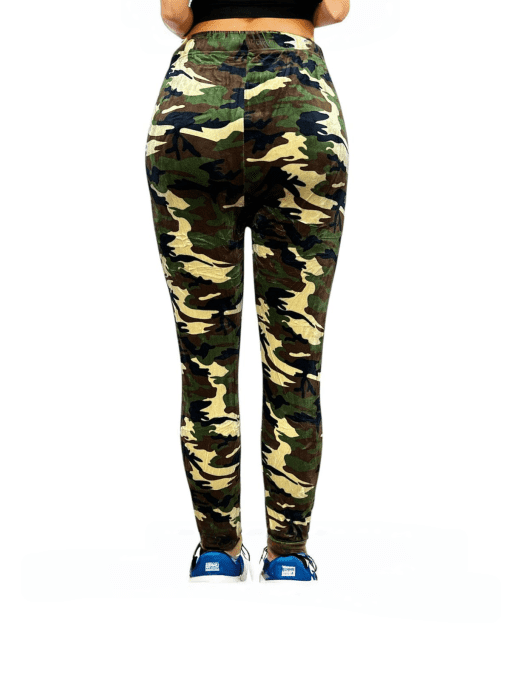 Women's High-Waist Army Green Camouflage Jogger Pants with Adjustable Drawstring - Image 3